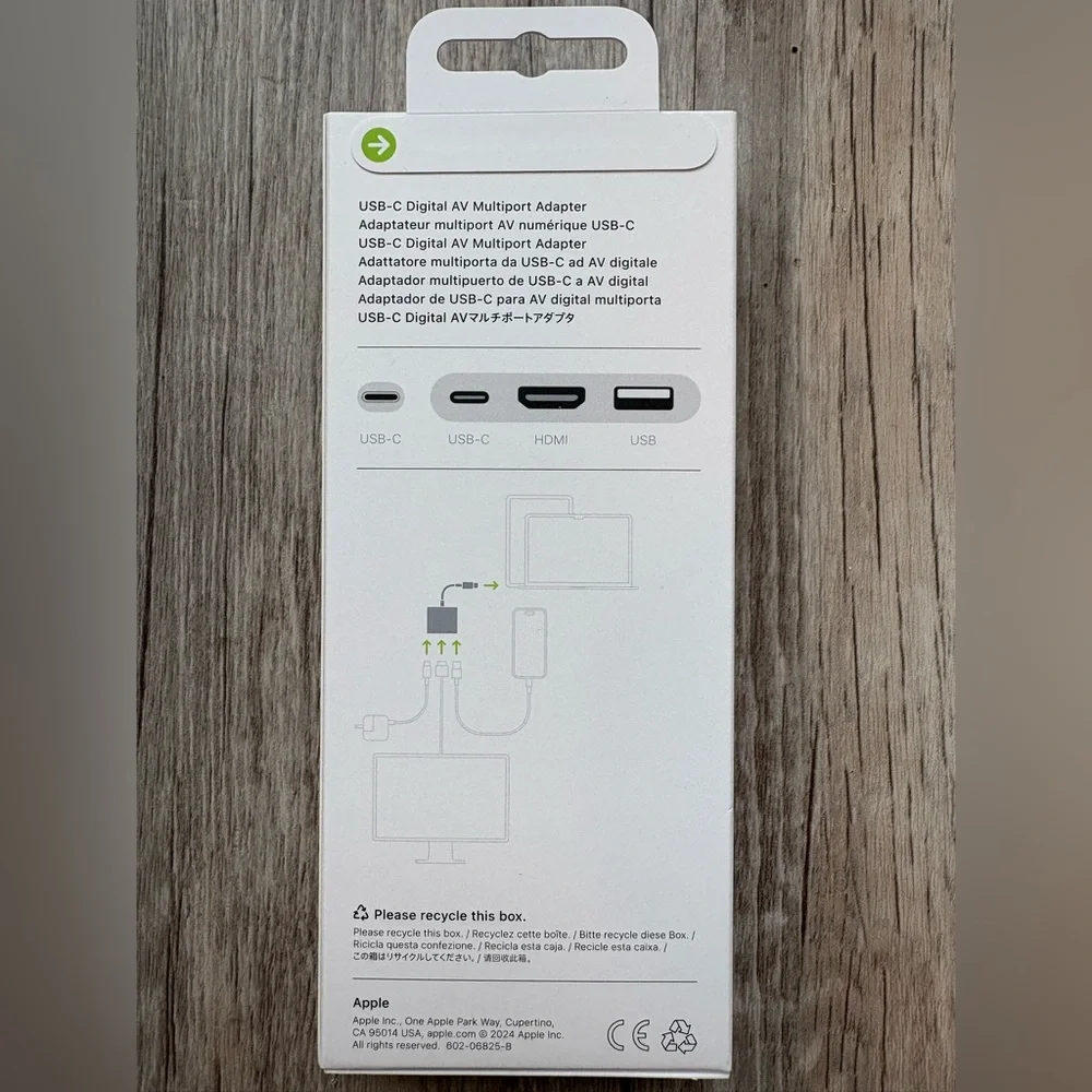 Apple USB-C Digital AV Multiport Adapter, Color: White, Model: A2119